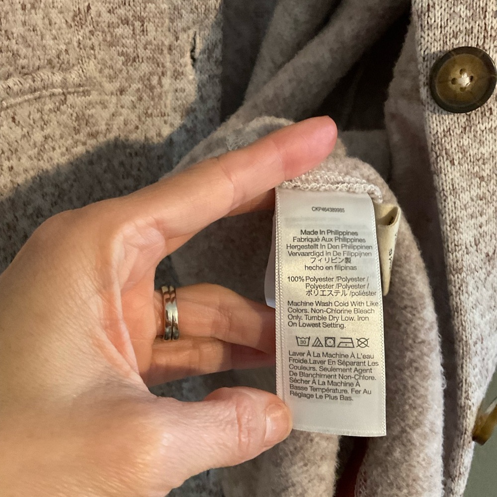 Madewell Heathered Light Gray Wool-Blend Button Jacket - Picture 5 of 8